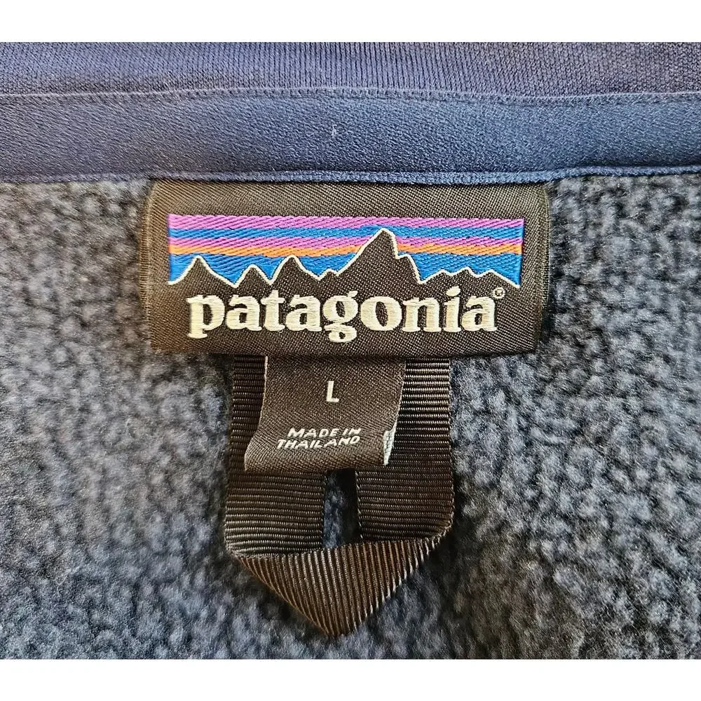 Patagonia Better Sweater 1/4 Zip Fleece Pullover Men's L Blue Atkins Investment